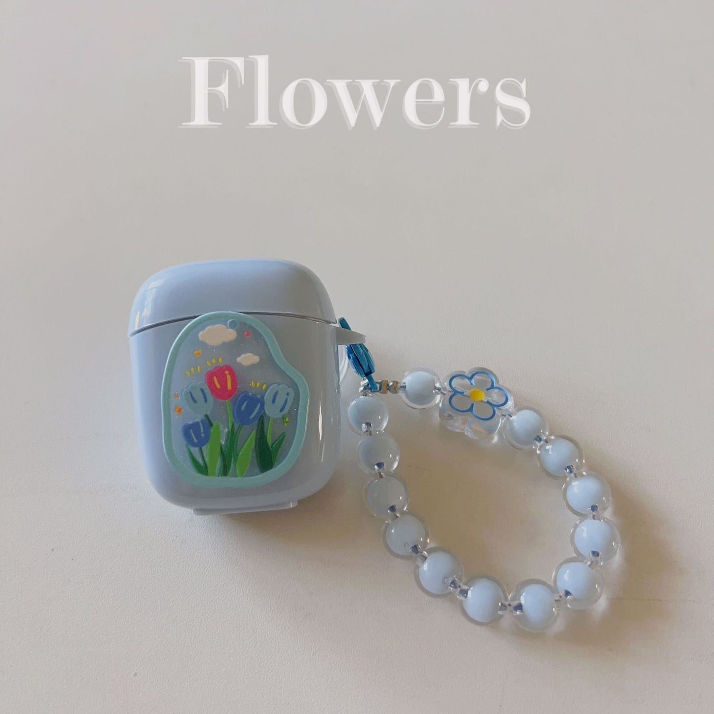 Floral patches + pink base shell + pink bracelet Apple AirPods Pro