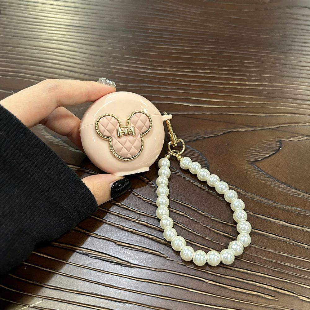 Large Pink Bow [Pink Shell] + Bow Keychain AirPods 2