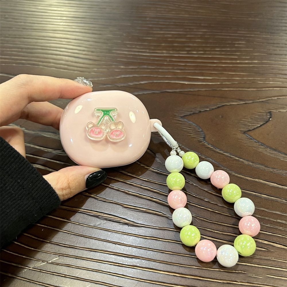 Small pink bow [pink shell] + pink bead bracelet AirPods Pro